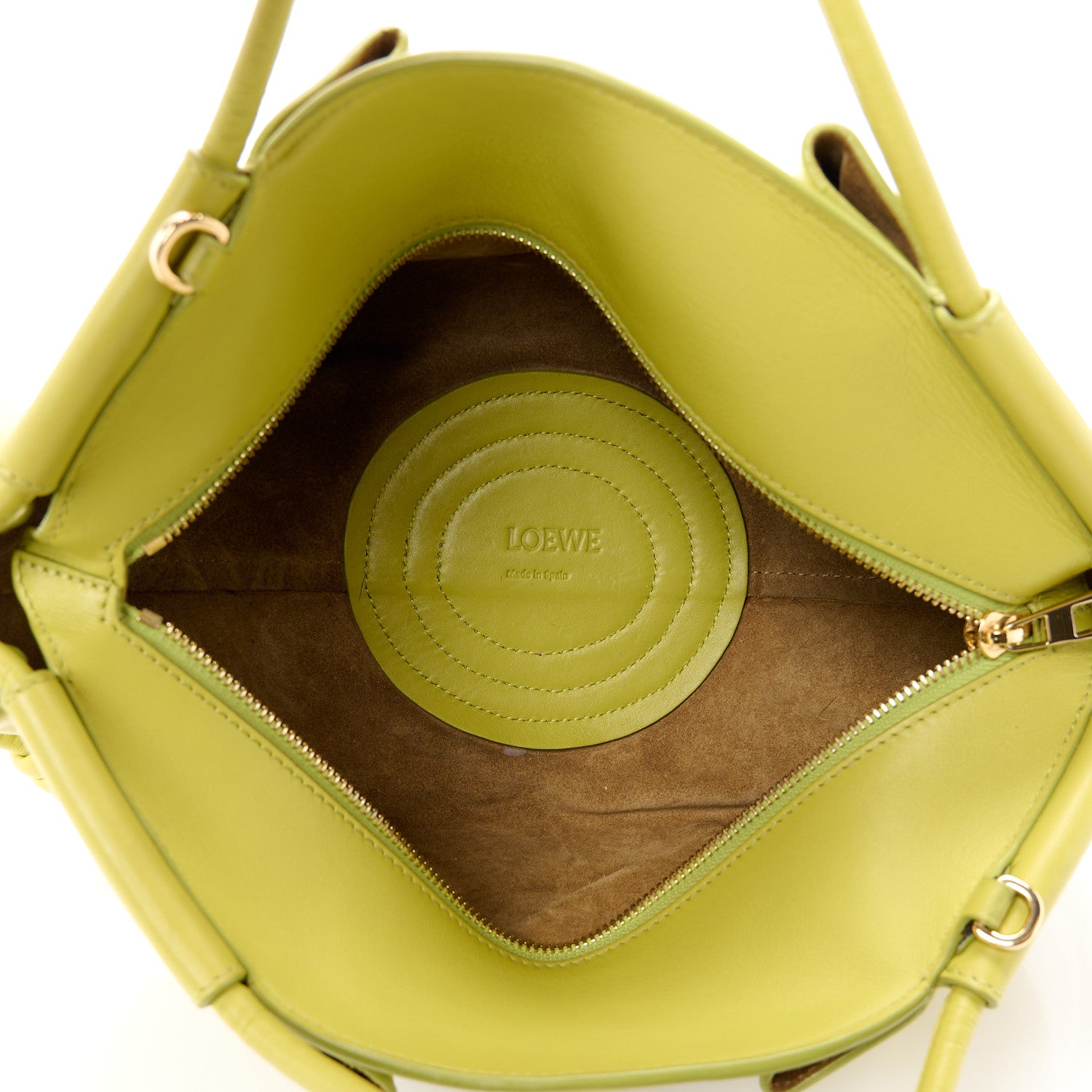 Loewe Shiny Nappa Calfskin Paseo Bag Lime Yellow 5 of 11