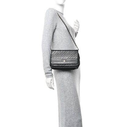 Chanel Lambskin Diagonal Quilted Small Single Flap Black 3 of 10