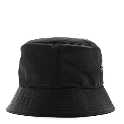 Prada Nylon Metal Triangle Logo Womens Bucket Hat M Black 5 of 10