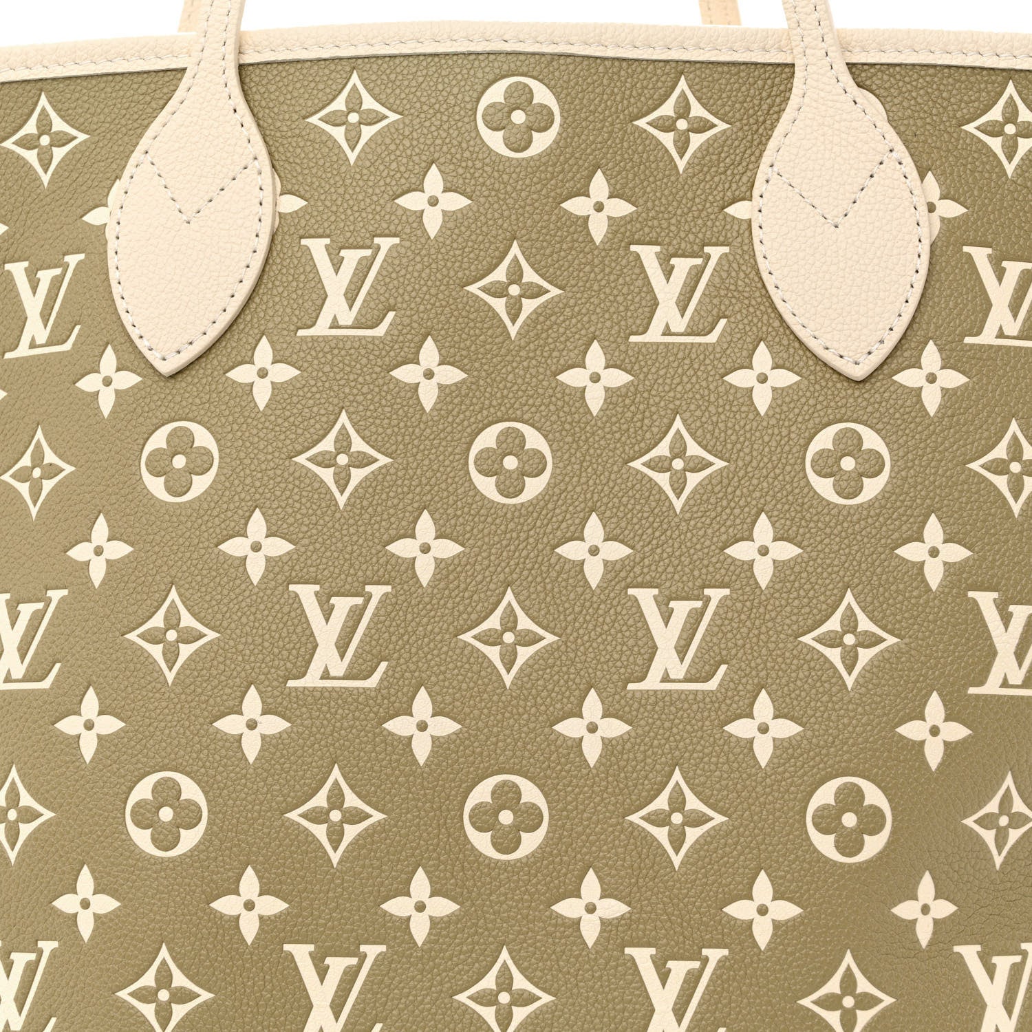 Louis Vuitton Empreinte Monogram Spring In The City Neverfull MM Kaki Beige Cream 7 of 9