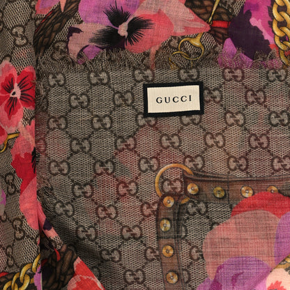Gucci Wool Jacquard GG Monogram Big Panshie Fringe Shawl Roseate Beige 3 of 4