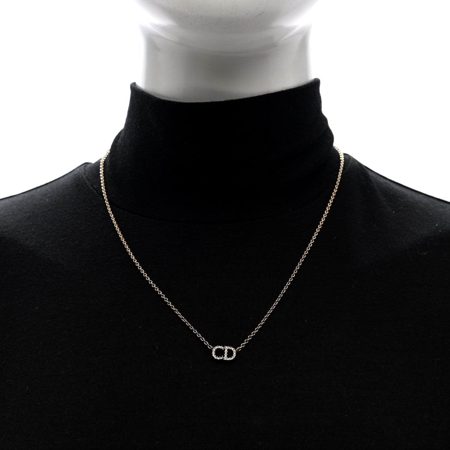 Christian Dior Metal Crystal Clair D Lune Necklace Gold 2 of 4