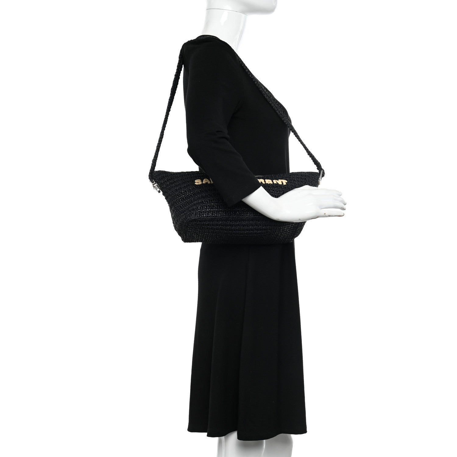Saint Laurent Raffia Le Crossbody Black 2 of 13
