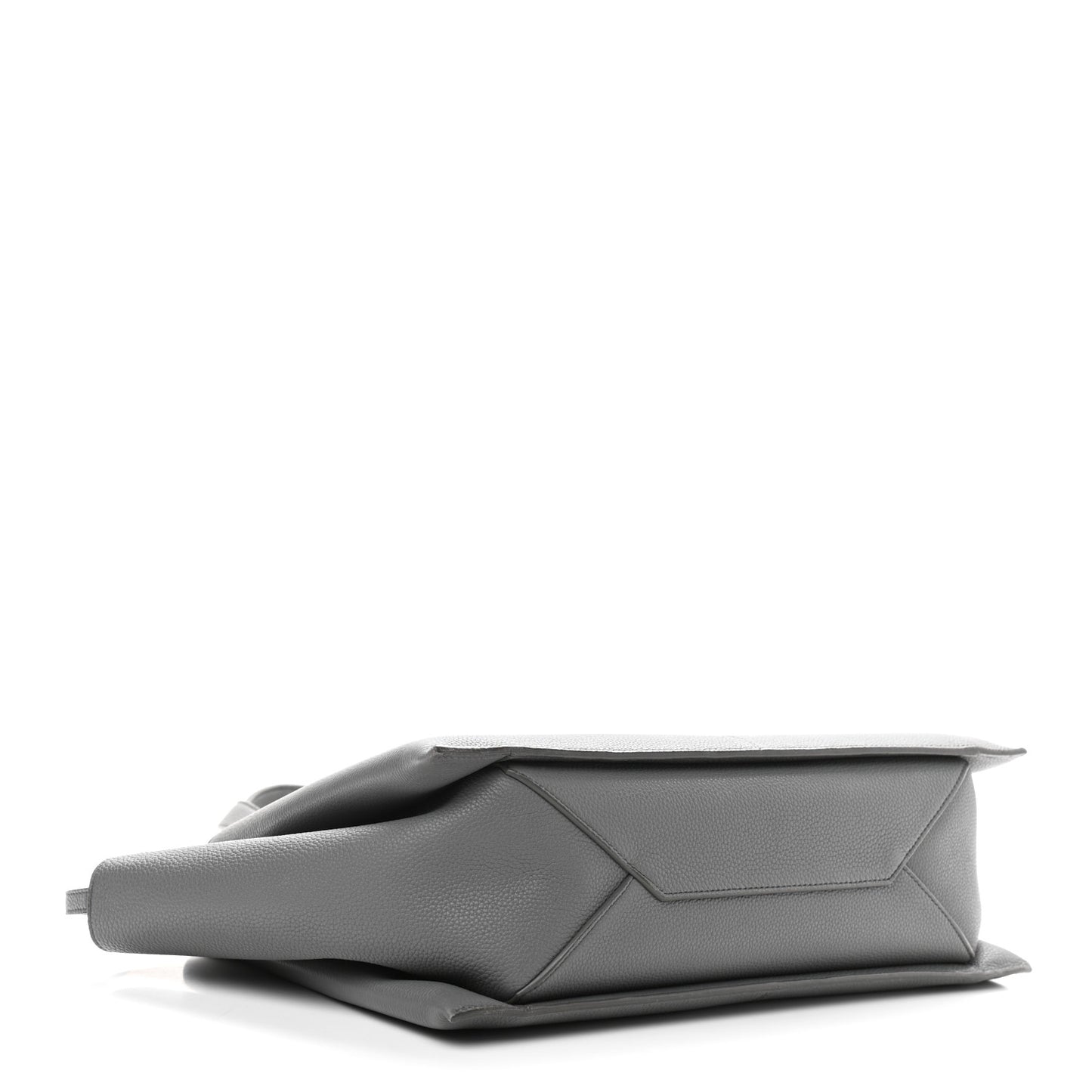 Baby Grained Calfskin Medium Tri-Fold Bag Grey