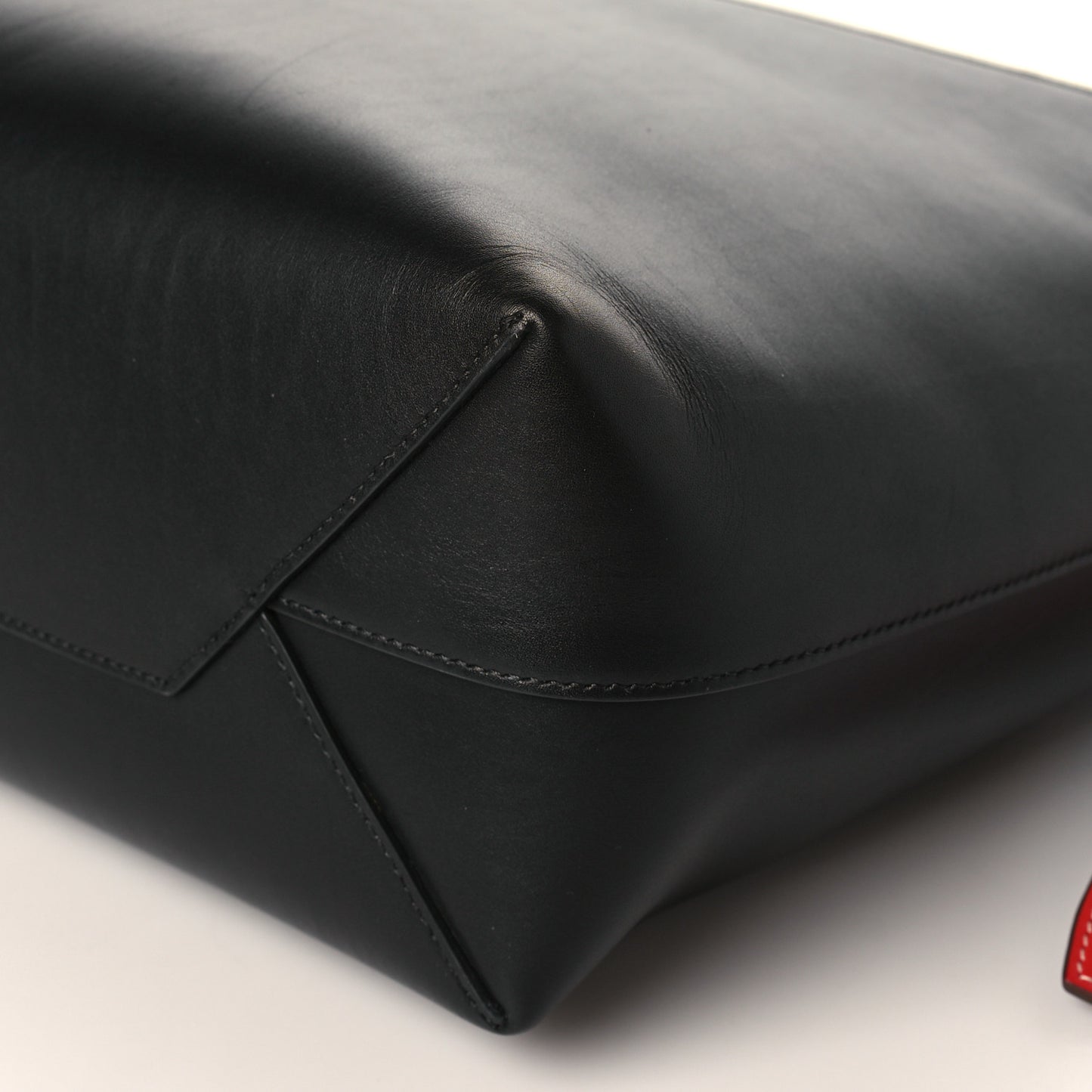 Shiny Smooth Calfskin Twisted Cabas Ivory Black