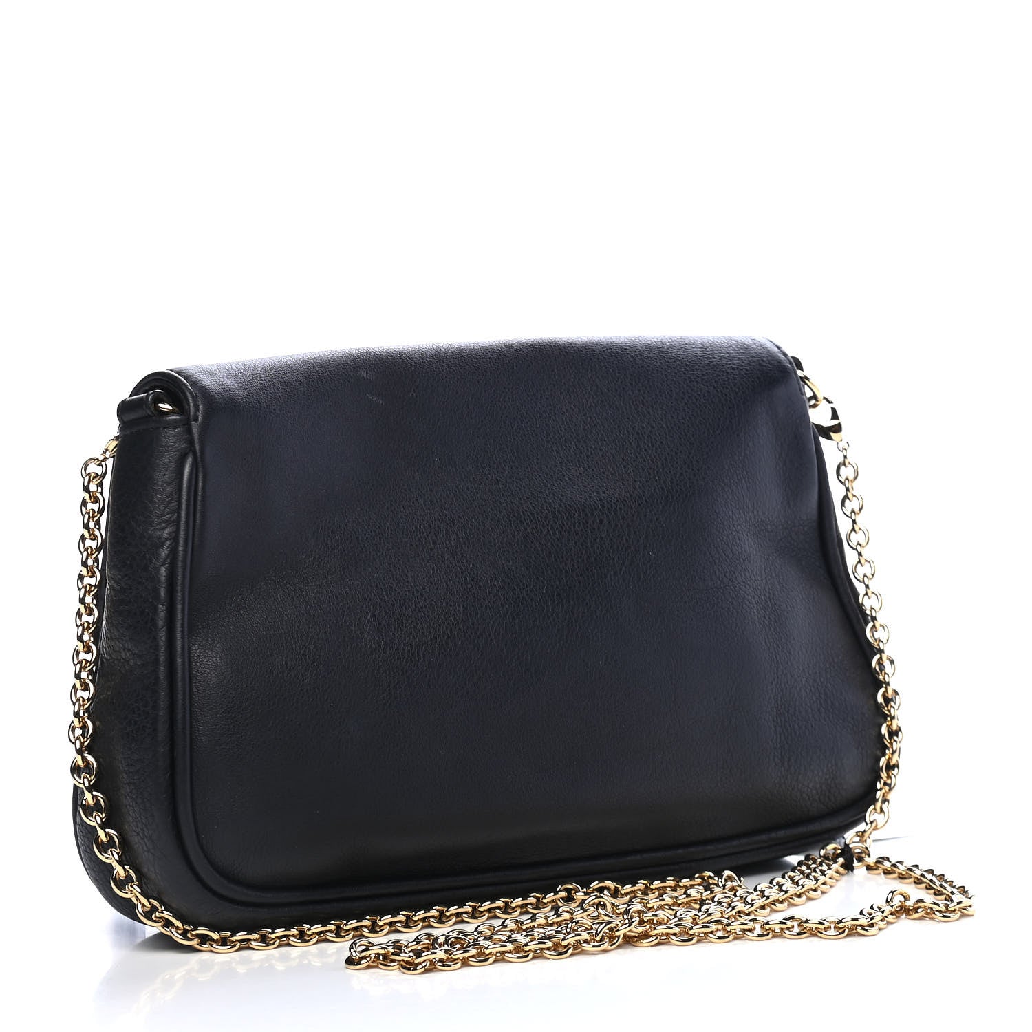 Fendi Vitello Flamingo Enamel Fendista Pouchette Crossbody Black 3 of 10
