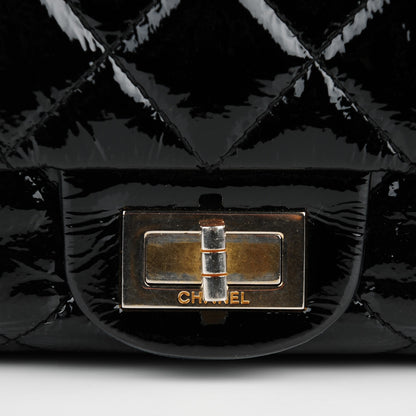 Chanel Distressed Patent Quilted 2.55 Reissue 228 Flap Black 6 of 12