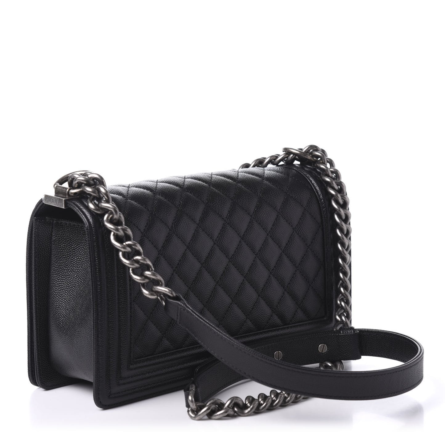 Caviar Quilted Medium Boy Flap Black