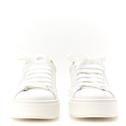 Louis Vuitton Calfskin Debossed Nylon Monogram Time Out Sneakers 36 White 3 of 9