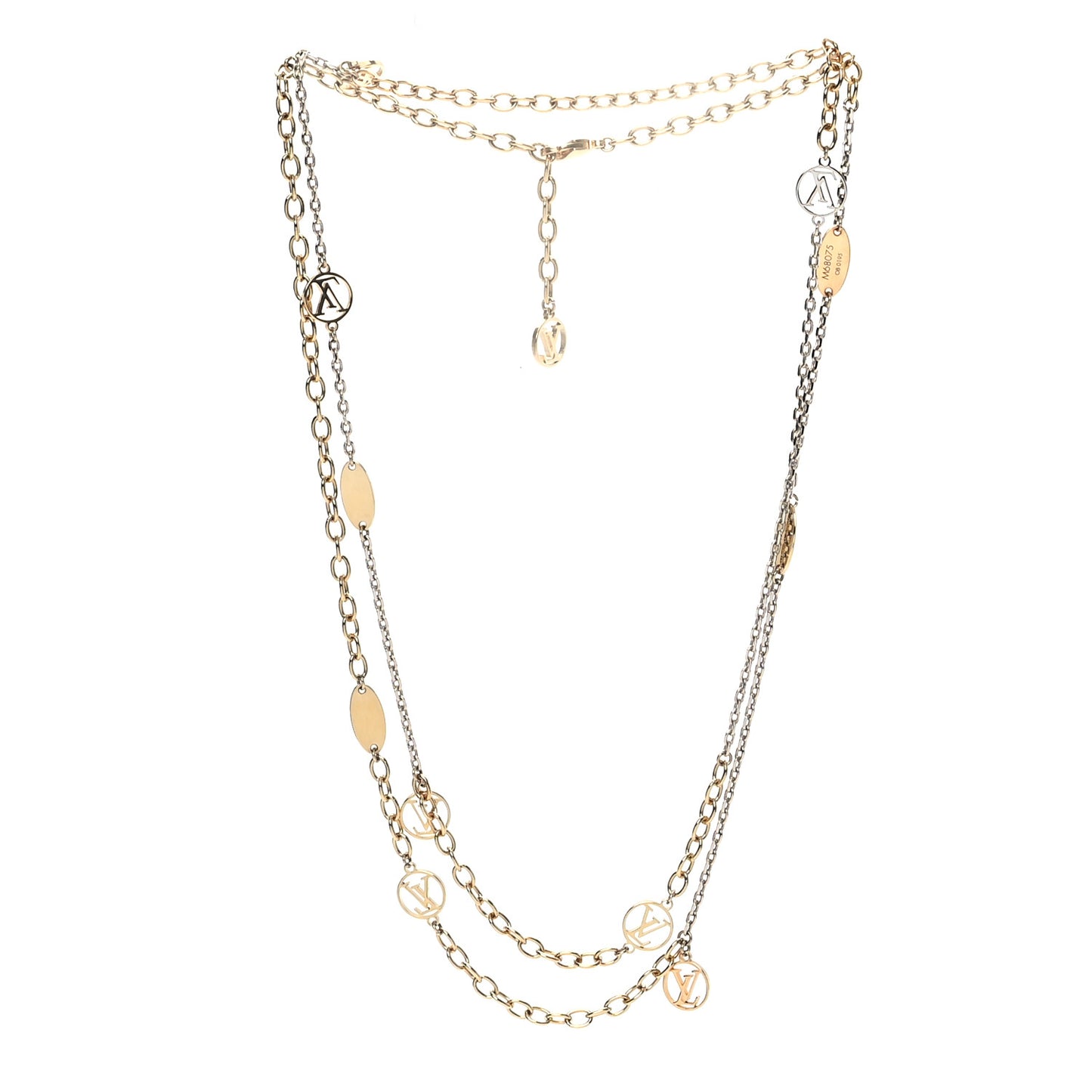 Logomania Sautoir Necklace Silver Gold