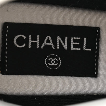 Chanel Suede Calfskin Lambskin High Top CC Sneakers 36.5 White Blue 6 of 11