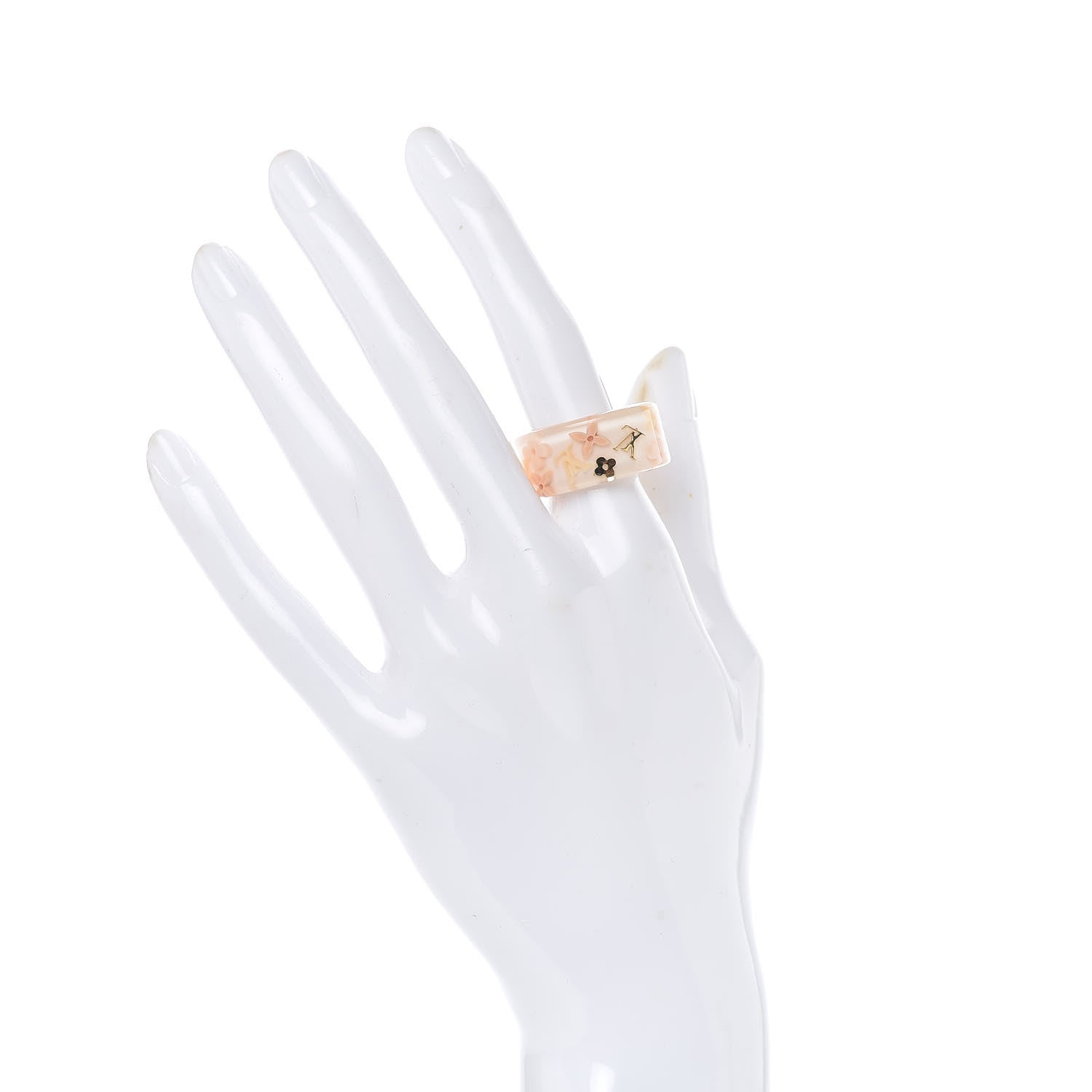Louis Vuitton Swarovski Crystal Resin Inclusion Ring L Beige 2 of 5