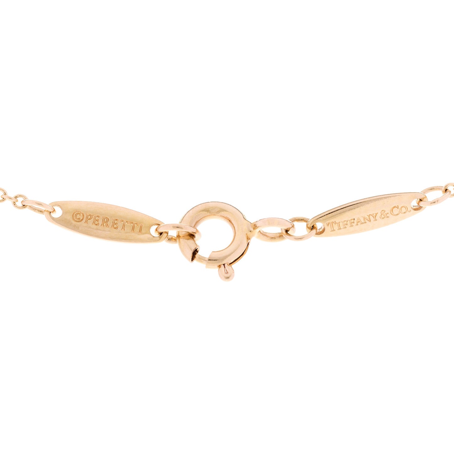 18K Rose Gold Diamond .21ct Elsa Peretti Diamonds by the Yard Pendant Necklace