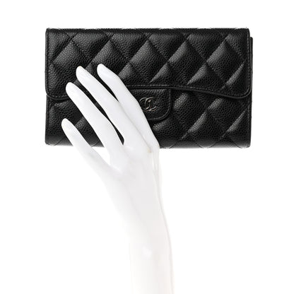 Chanel Caviar Quilted Large Flap Wallet Black 2 of 8