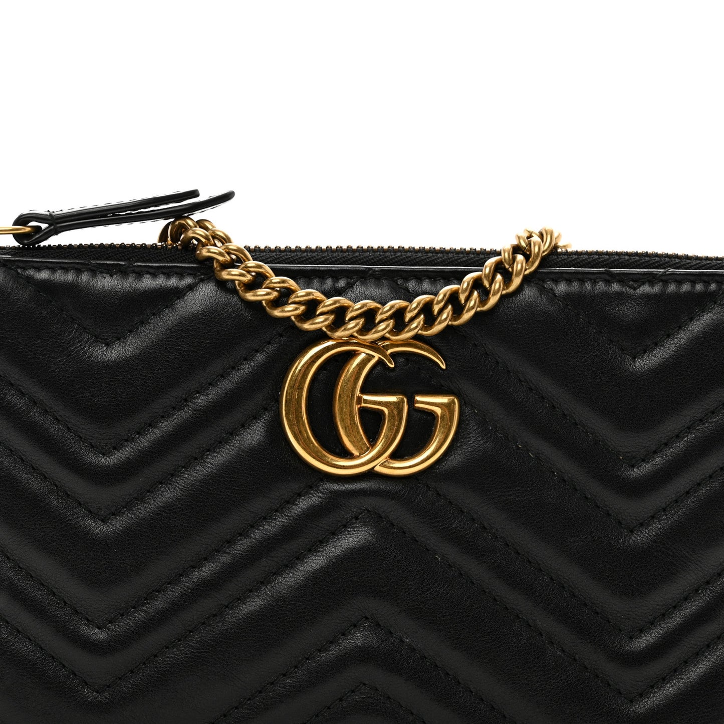 Calfskin Matelasse Mini GG Marmont Chain Bag Black