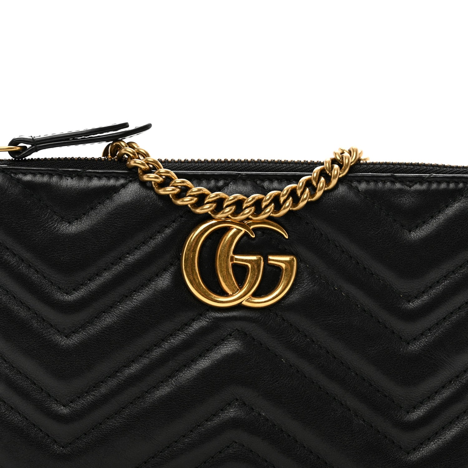Gucci Calfskin Matelasse Mini GG Marmont Chain Bag Black 5 of 10