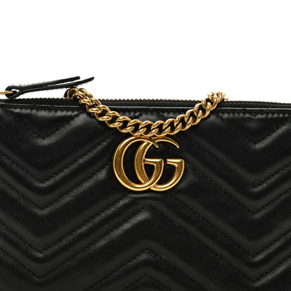 Gucci Calfskin Matelasse Mini GG Marmont Chain Bag Black 5 of 10