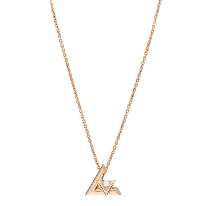 Louis Vuitton 18K Pink Gold Diamond Small LV Volt One Pendant Necklace 1 of 3