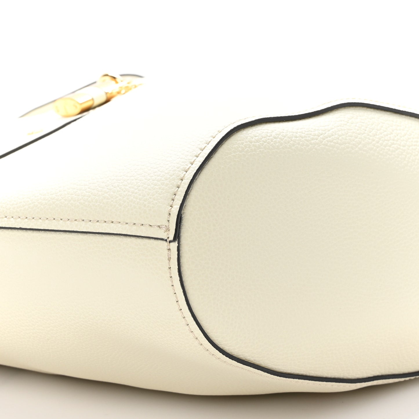 Smooth Grained Calfskin Small Aby Tote White