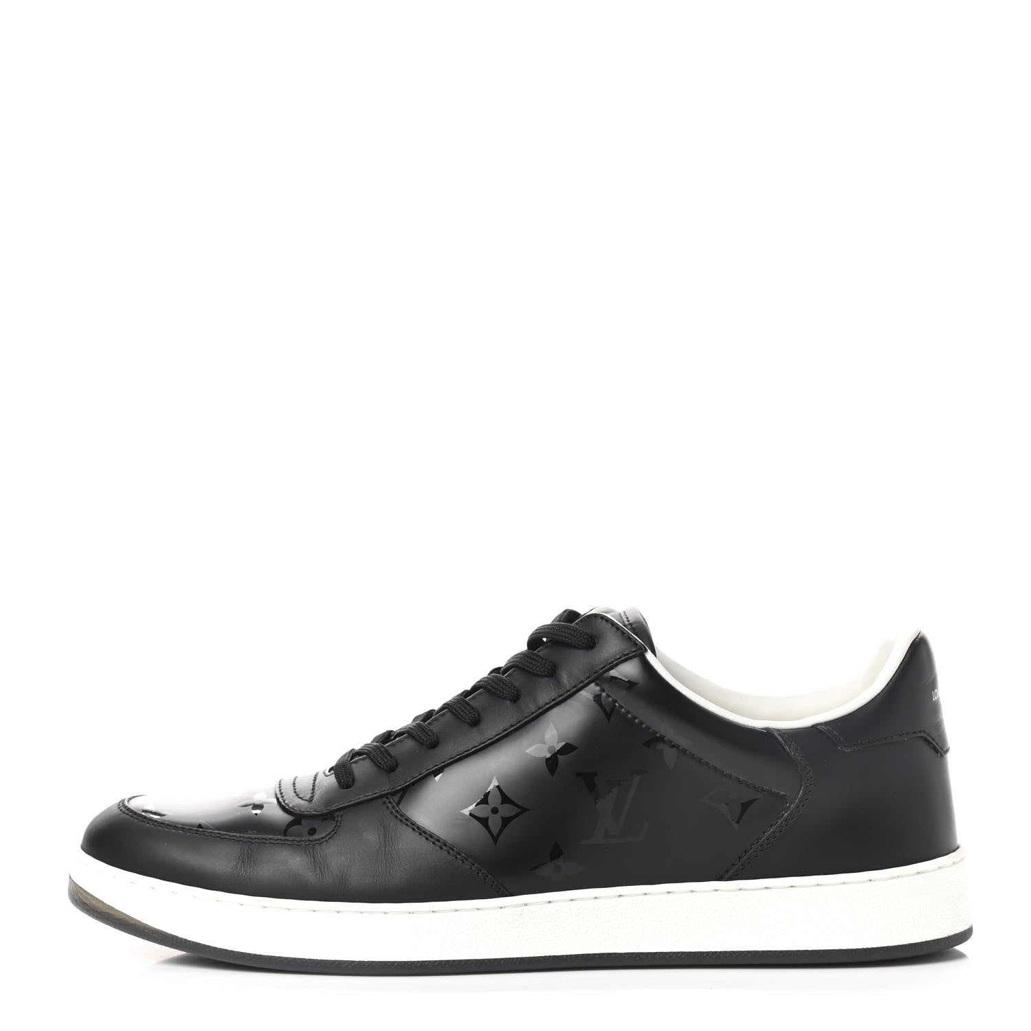 Louis Vuitton Calfskin Monogram Mens Rivoli Sneakers 9.5 Black 1 of 7