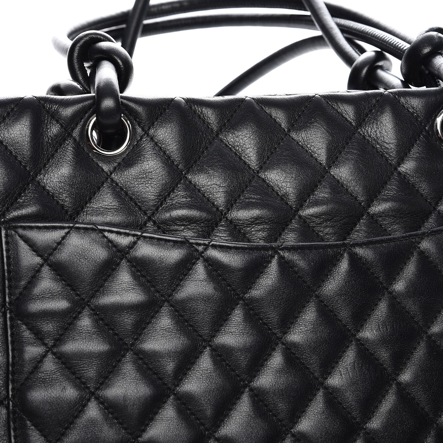 Chanel Calfskin Quilted Large Cambon Tote Black White 16 of 20