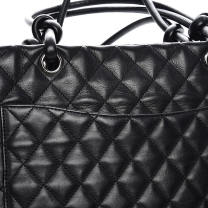 Chanel Calfskin Quilted Large Cambon Tote Black White 16 of 20
