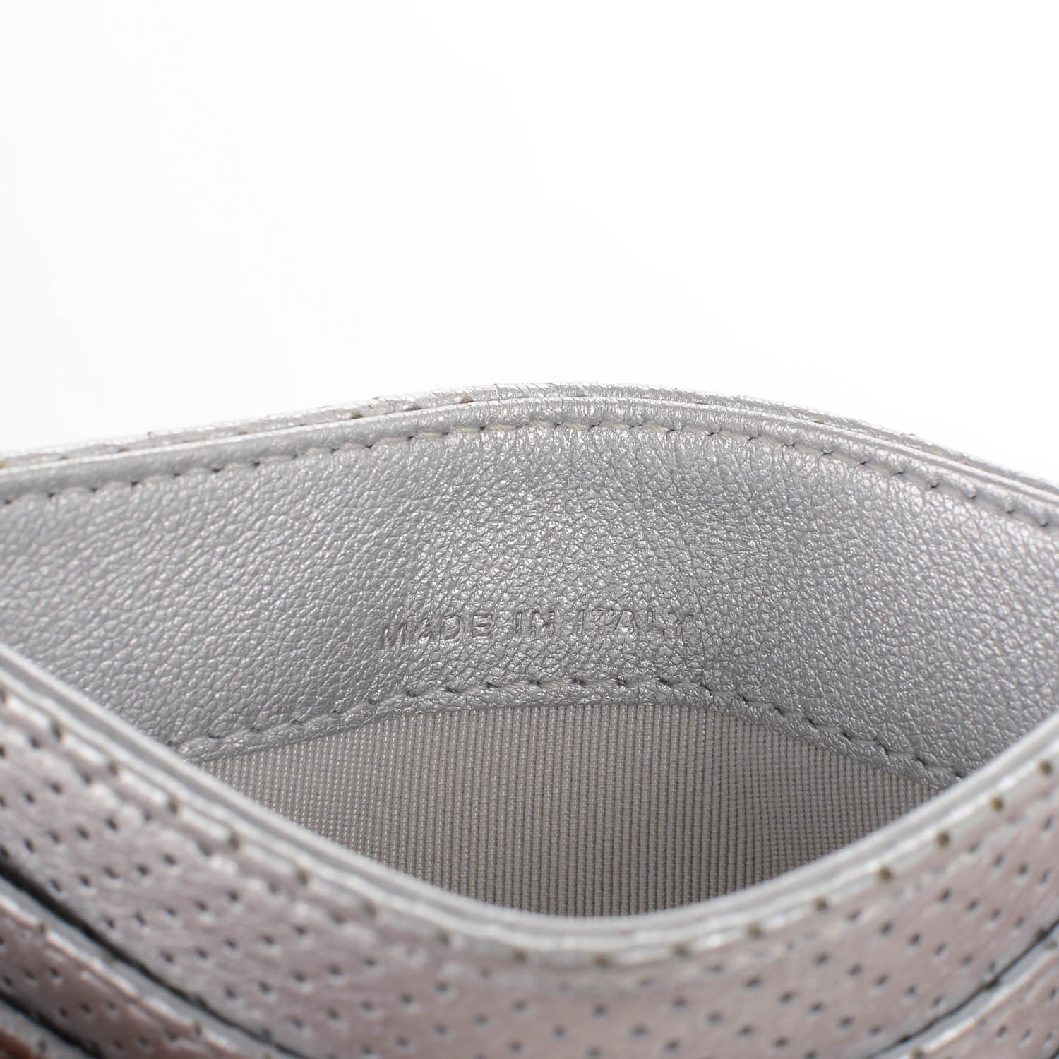 Chanel Perforated Lambskin Quilted Card Holder Light Silver 7 of 8