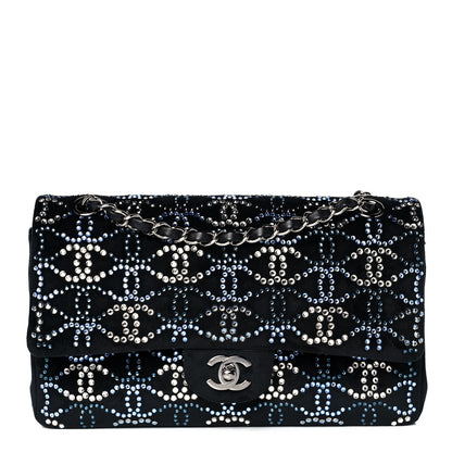 Chanel Velvet Crystal Medium Double Flap Black 1 of 12