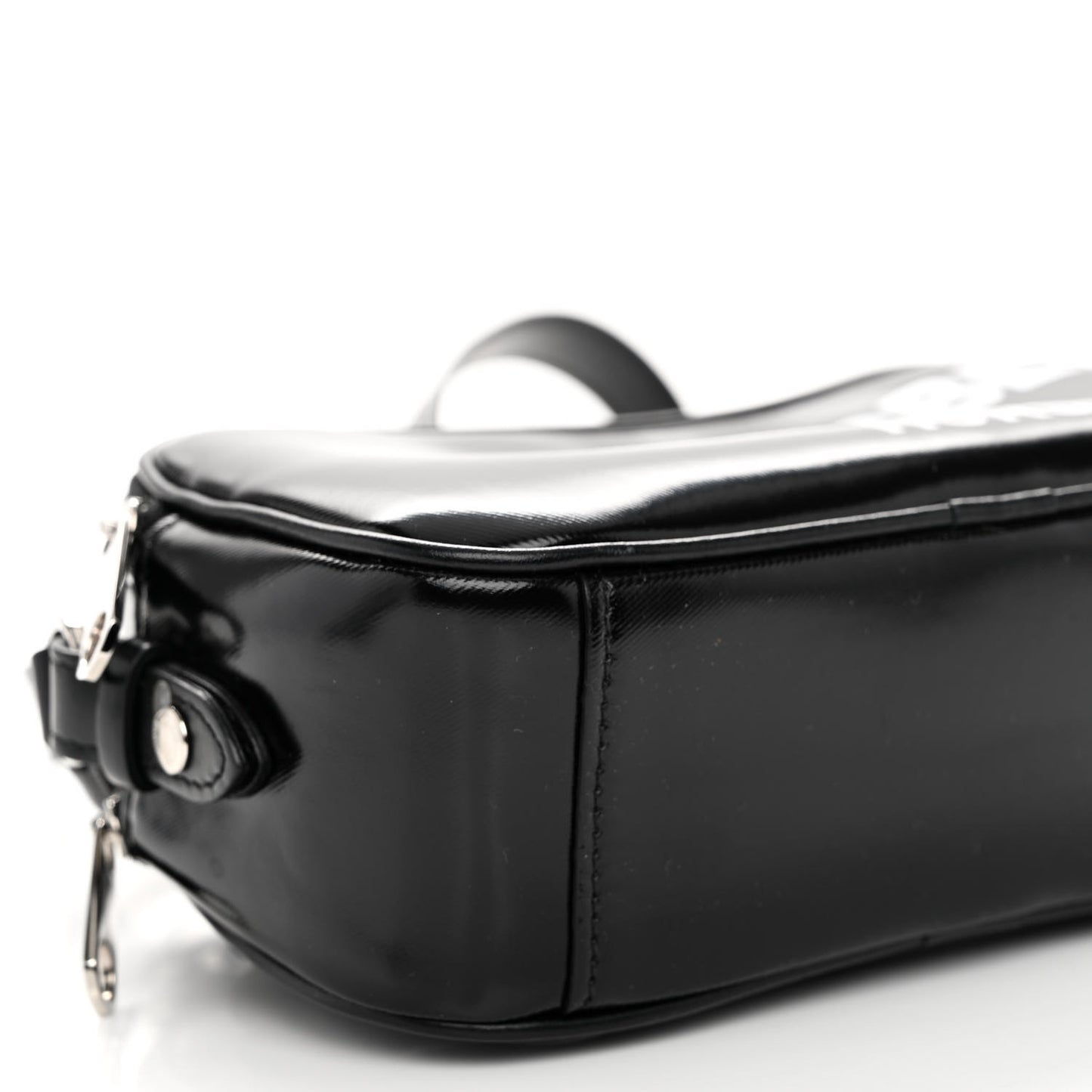 Coated Canvas Horseferry Print Micro Camera Bag Black