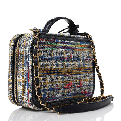 Chanel Tweed Snakeskin Quilted Medium CC Filigree Vanity Case Multicolor 3 of 10