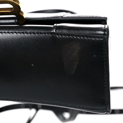 Balenciaga Shiny Box Calfskin Hourglass Top Handle Bag XS Black 17 of 22