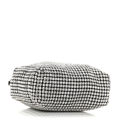 Alexander Wang Mesh Crystal Rhinestone Mini Heiress Pouch Black Silver 7 of 17
