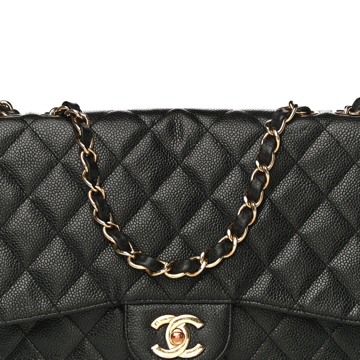 Caviar Quilted Jumbo Single Flap Black