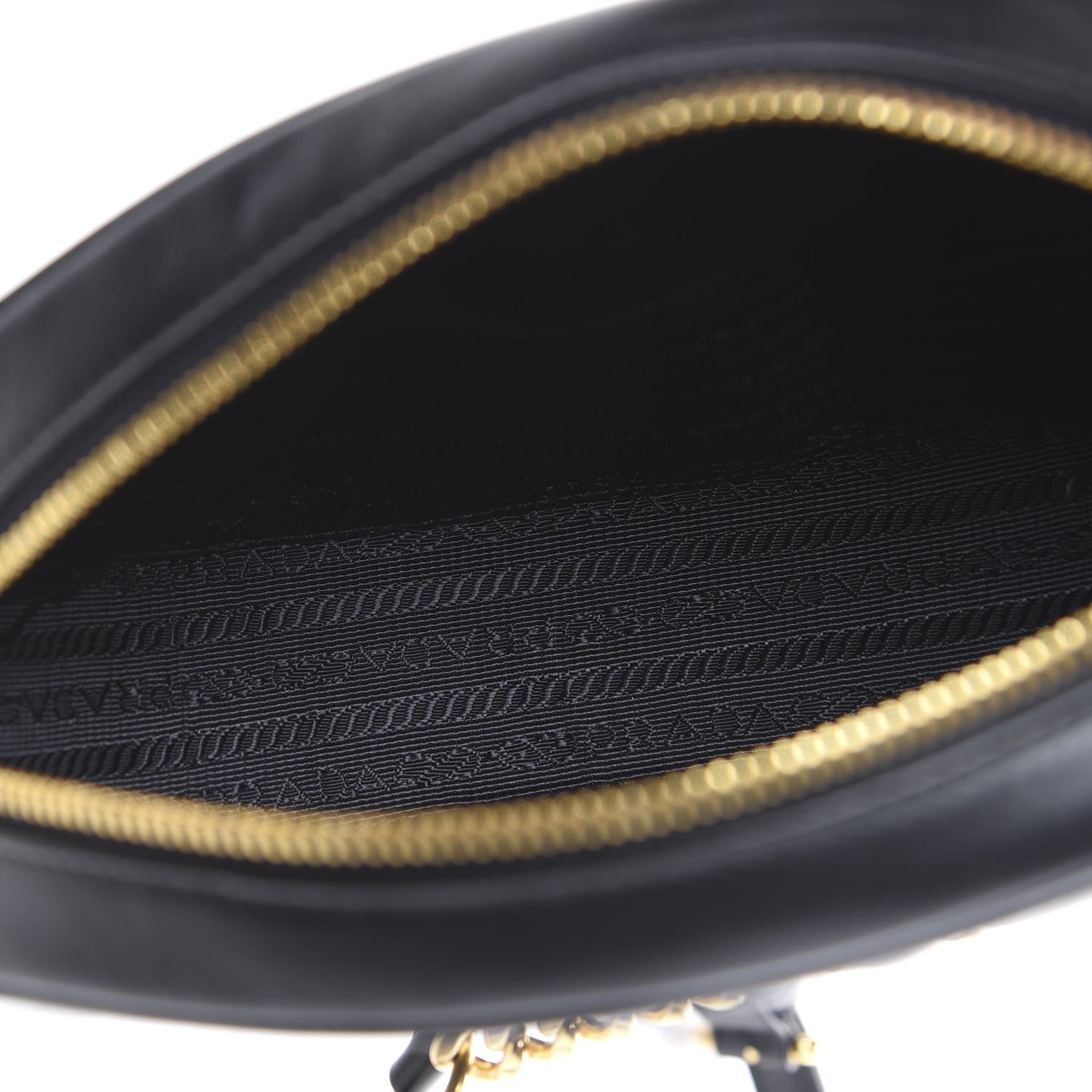 Prada Soft Calfskin Oval Diagramme Crossbody Bag Black 4 of 8