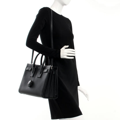 Saint Laurent Grained Calfskin Small Sac De Jour Black 2 of 12