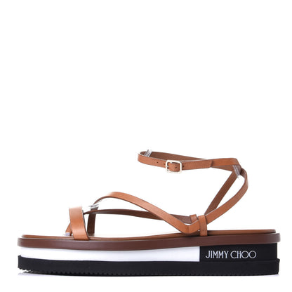 Jimmy Choo Vachetta Pine Platform Sandals 40.5 Cuoio 1 of 10
