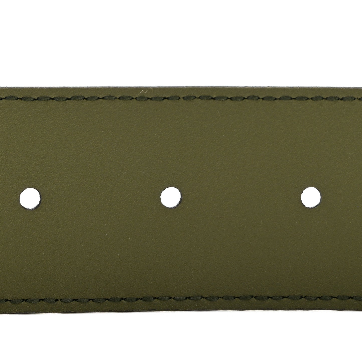 Azalea Calfskin Enamel Monochrome Double G 40mm Belt 75 30 Military Wood