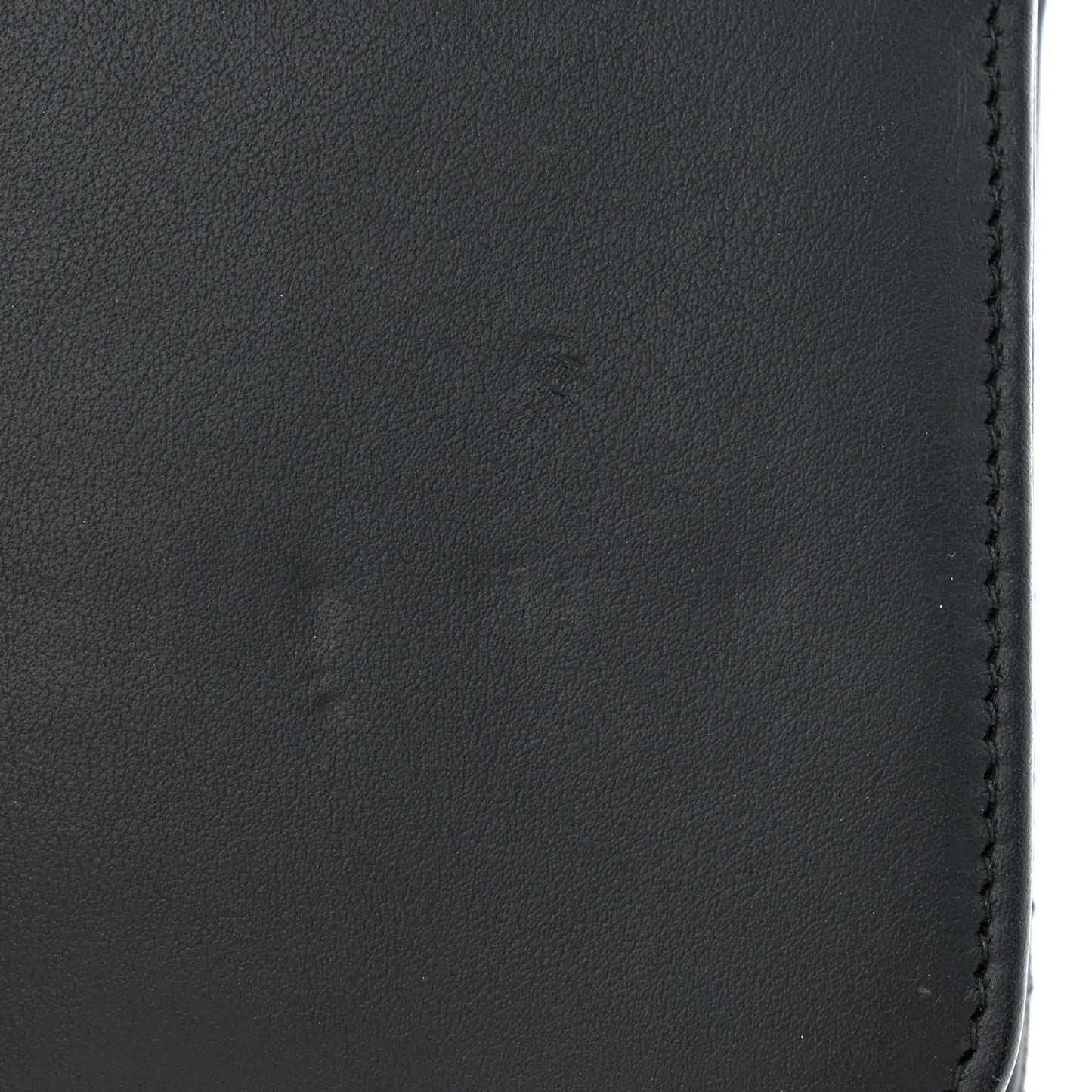 Crackled Patent Calfskin Quilted Pearl Wallet On Chain WOC Black