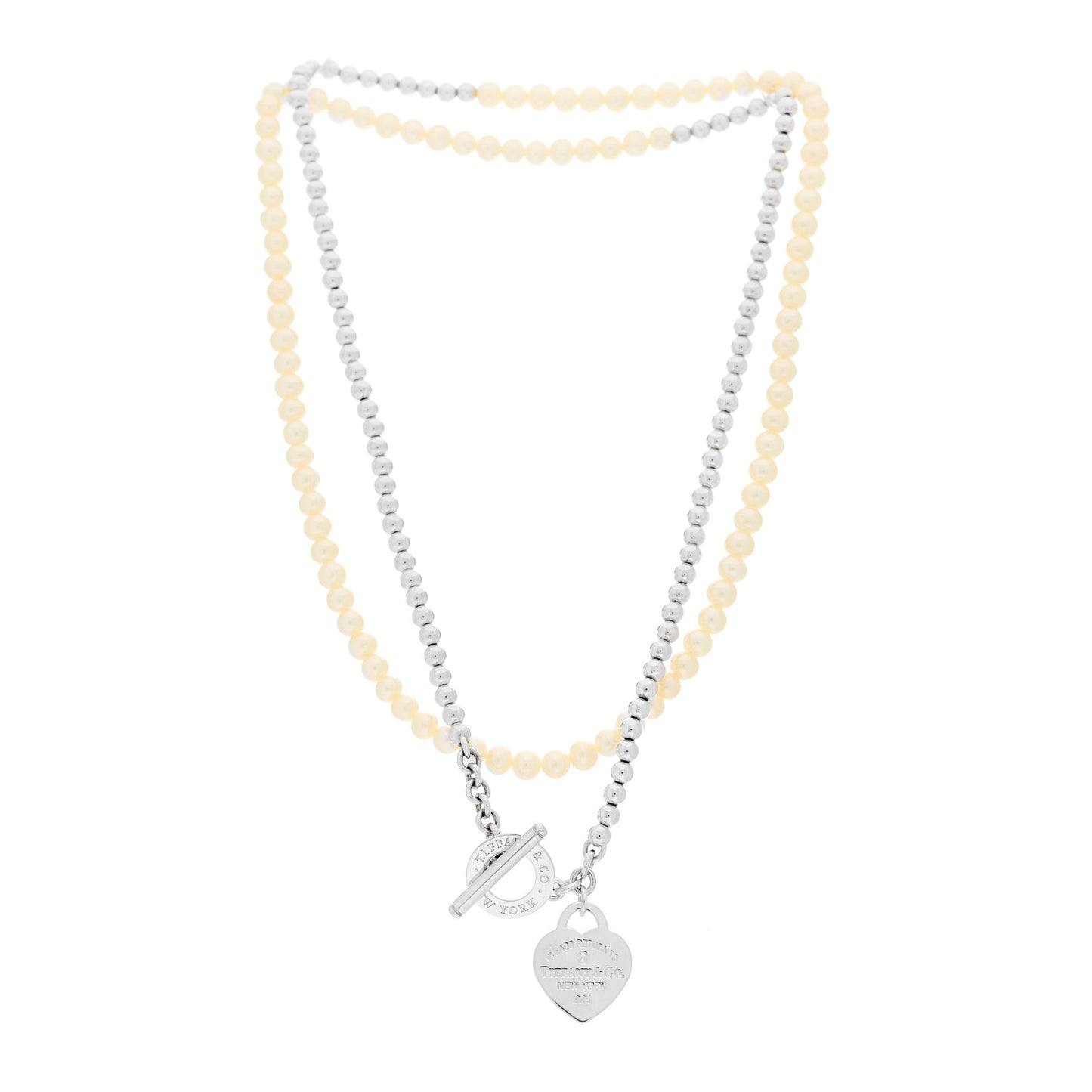 Sterling Silver Diamond Cultured Pearl Return to Tiffany Wrap Necklace