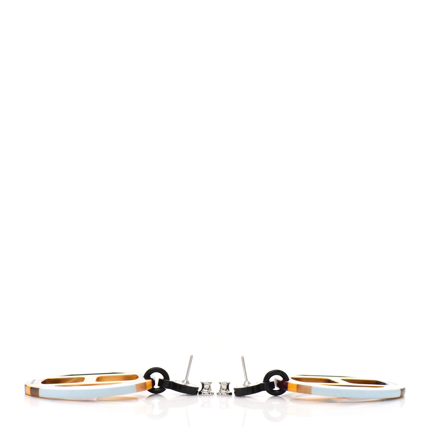 Lacquered Horn H Equipe Earrings Polaire