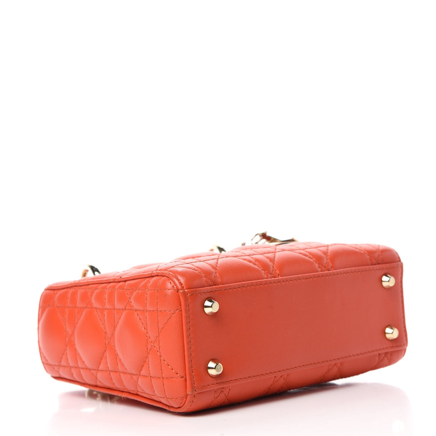 Lambskin Cannage Mini Lady Dior Orange