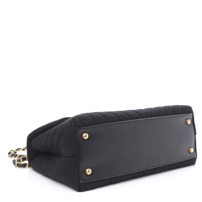 Chanel Jersey Chevron Quilted Small Coco Handle Flap Black 4 of 12