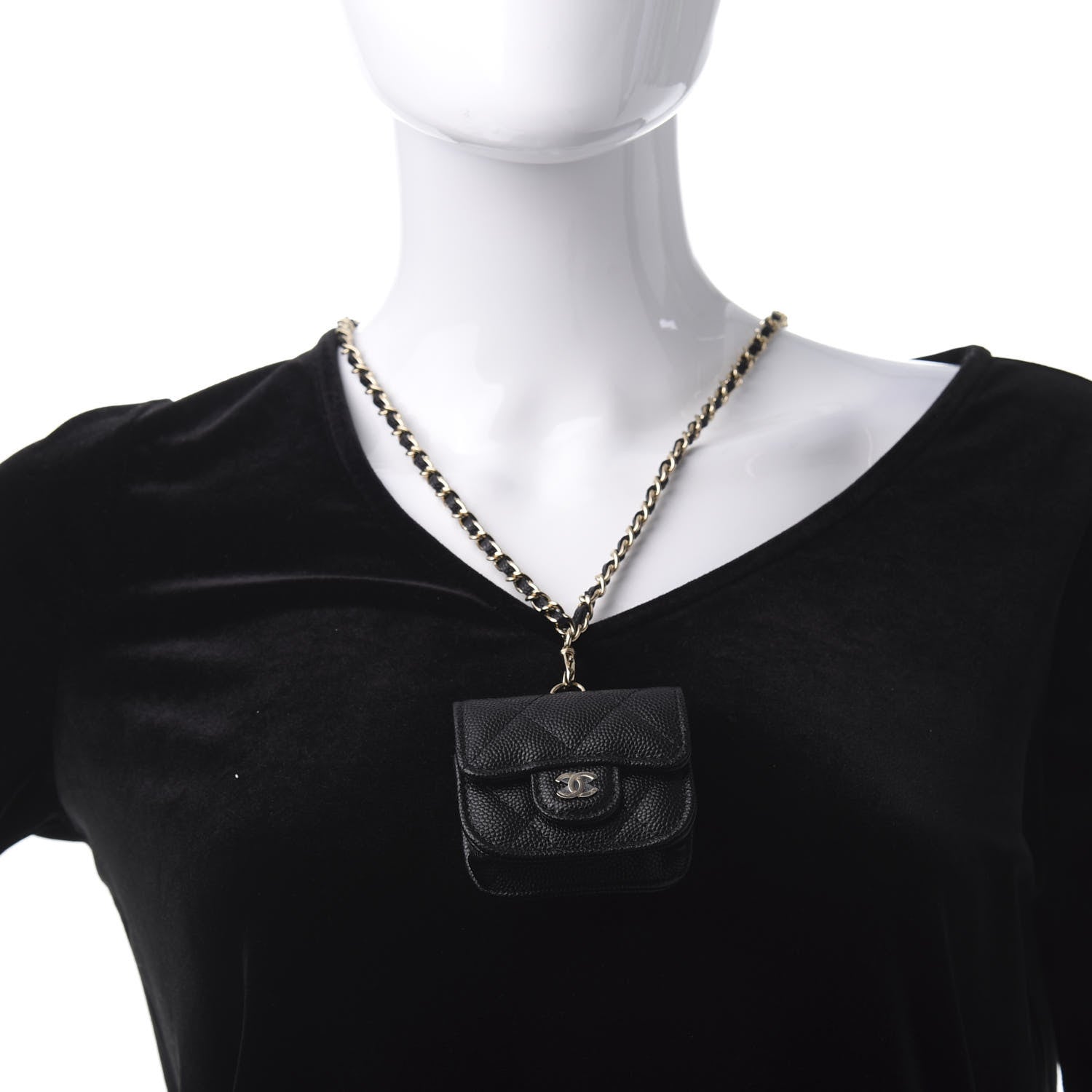 Chanel Caviar Quilted Airpods Pro Case Black 2 of 7