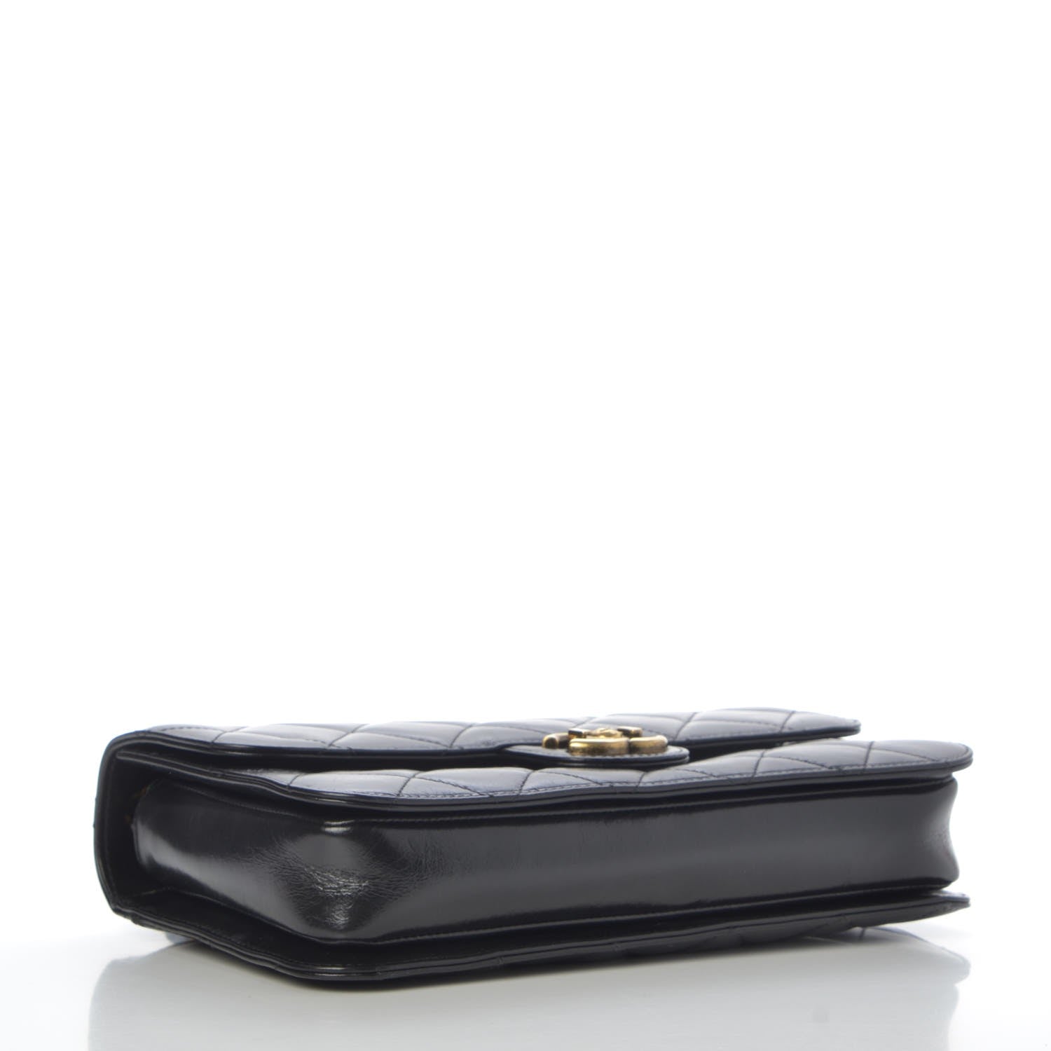 Chanel Glazed Calfskin Quilted Medium Perfect Edge Flap Black 4 of 7