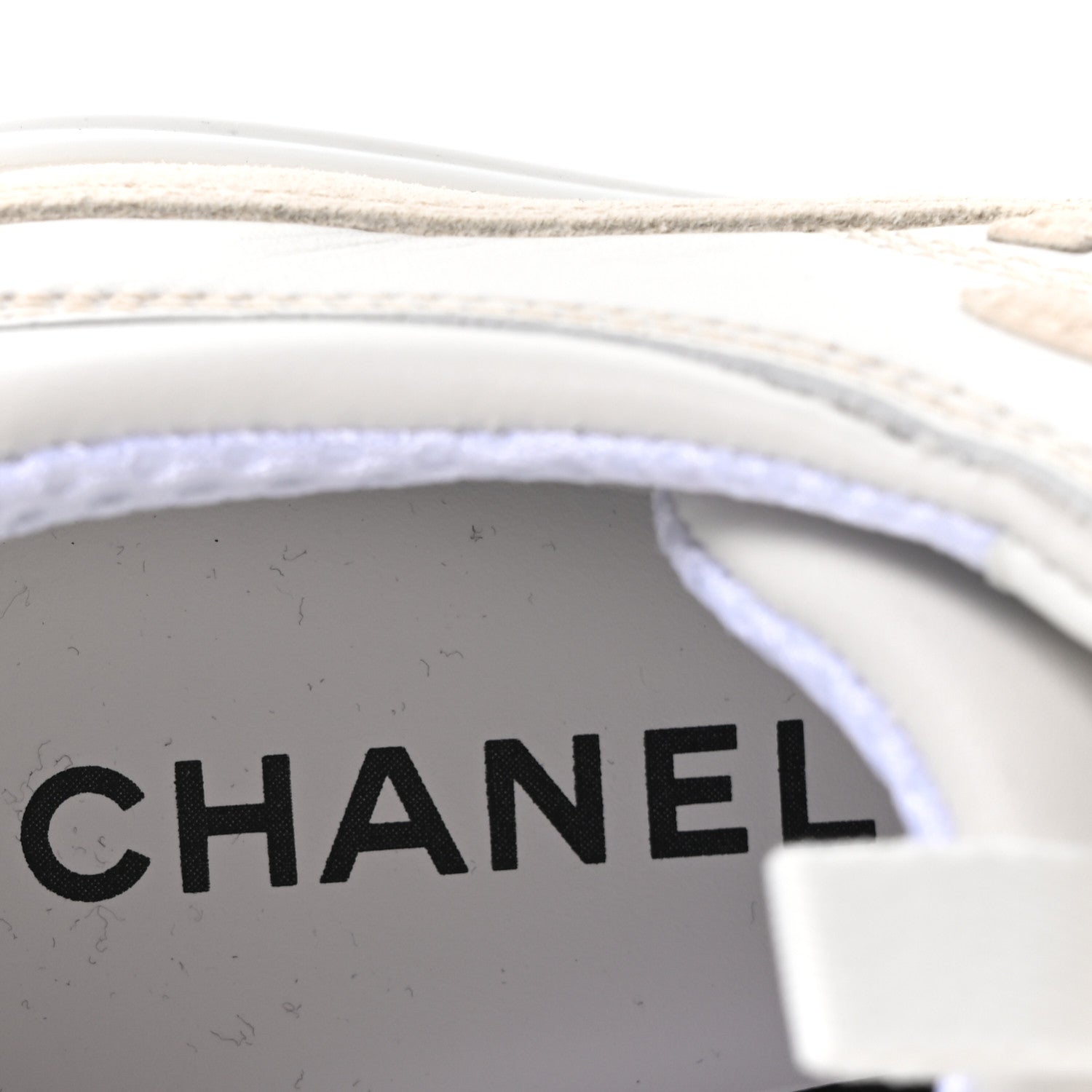 Chanel Calfskin Suede CC Sneakers 37.5 White 8 of 9