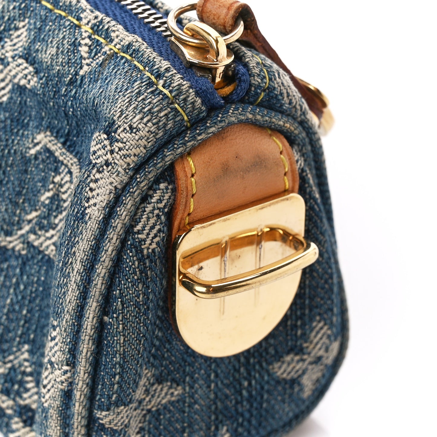 Monogram Denim Pochette Speedy PM Key Holder Blue