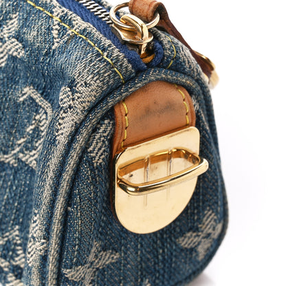 Louis Vuitton Monogram Denim Pochette Speedy PM Key Holder Blue 10 of 10
