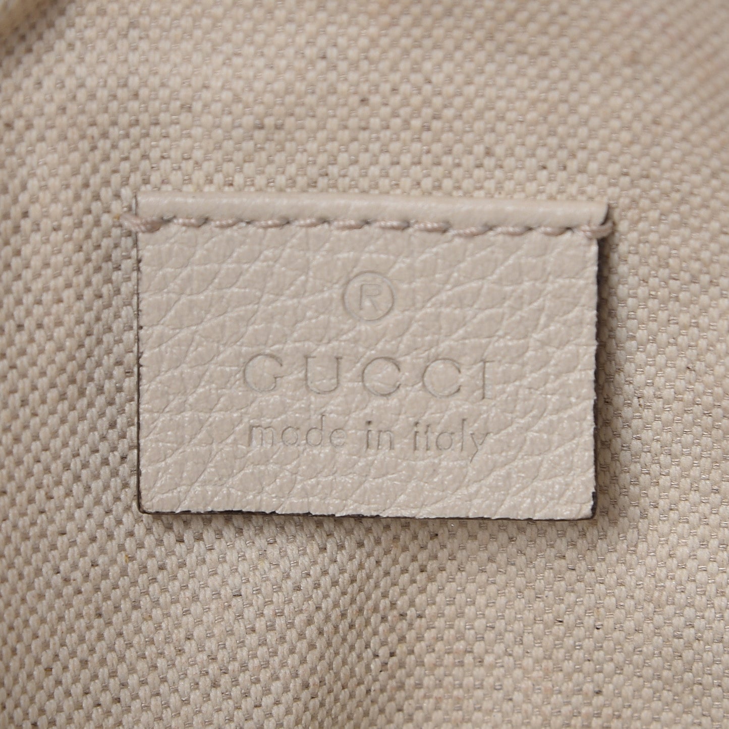 Grained Calfskin Logo Belt Bag White