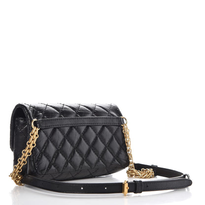 Chanel Aged Calfskin Quilted 2.55 Reissue Chain Waist Bag Black 3 of 8