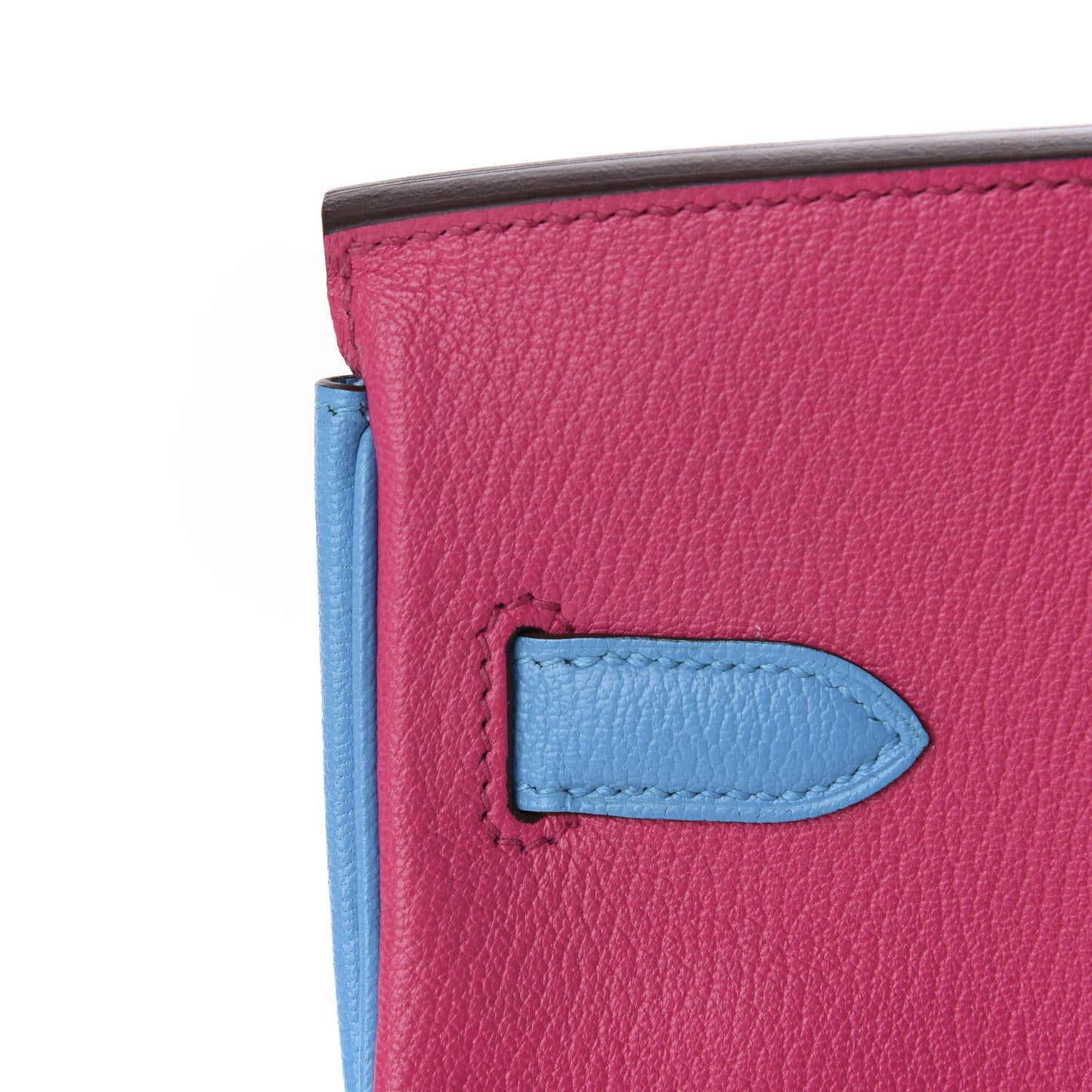 Chevre Mysore Horseshoe Birkin 30 Rose Shocking Celeste